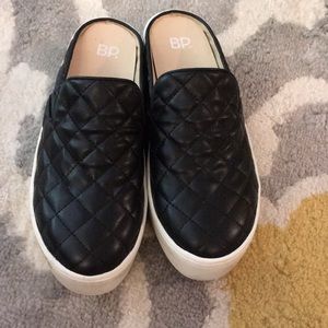 Quilted Mule Slip On Platform Sneakers